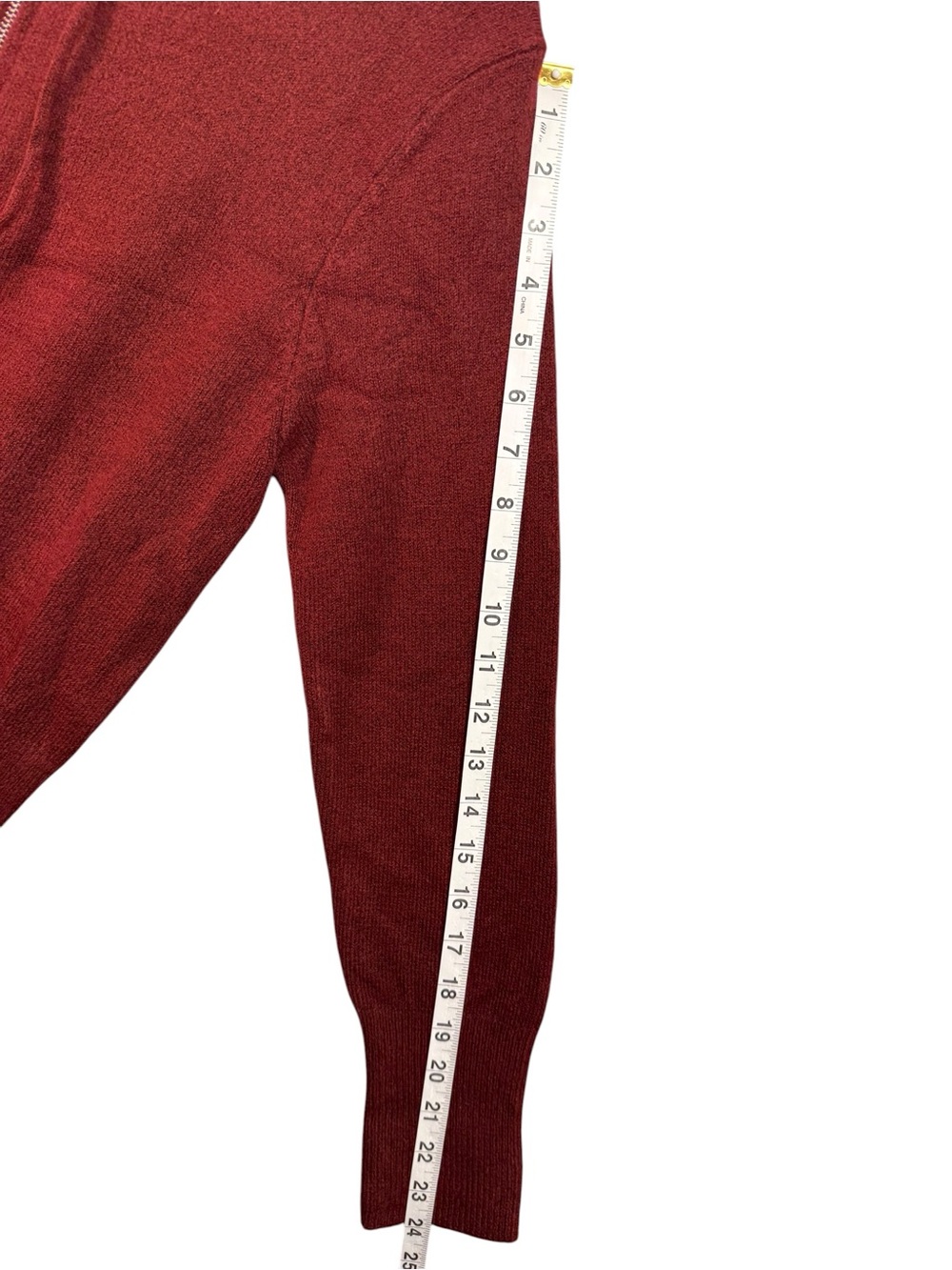 Zenana Knit Full Zip Hoodie Sweater Burgundy Marled Soft Stretch TW-2608D4 NWT L - Picture 3 of 8